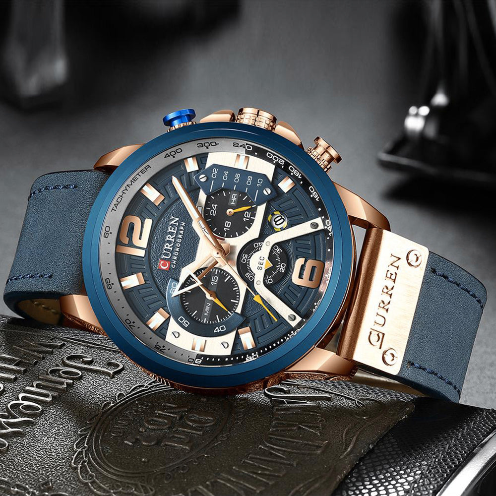 Reloj Curren 8329 Cronógrafo Cuero NU